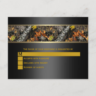 RSVP de Casamento de Camo Negro