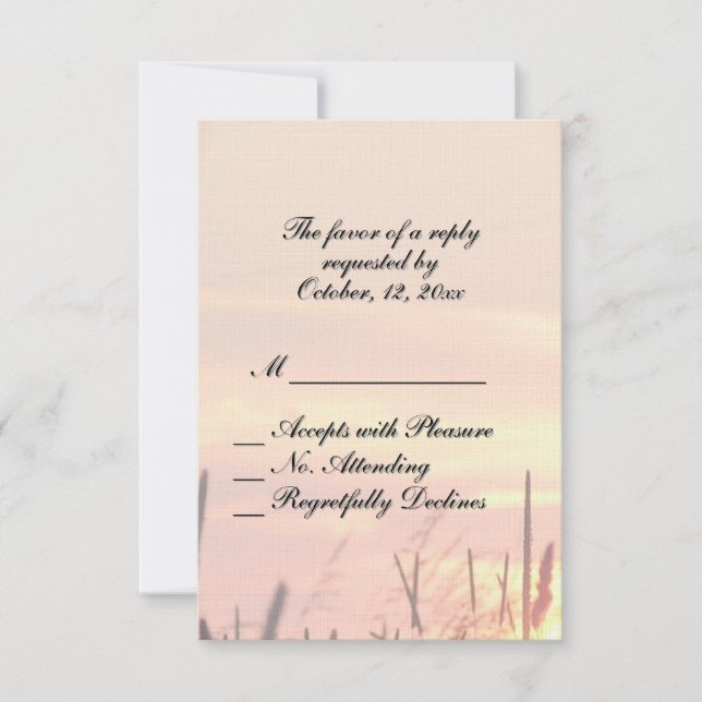 RSVP de Casamento de Campo Sunset (Frente)