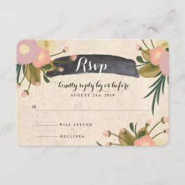 RSVP de Casamento de Canvas Floral de Cólvora Rust