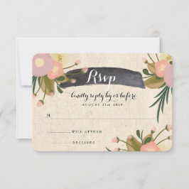 RSVP de Casamento de Canvas Floral de Cólvora Rust