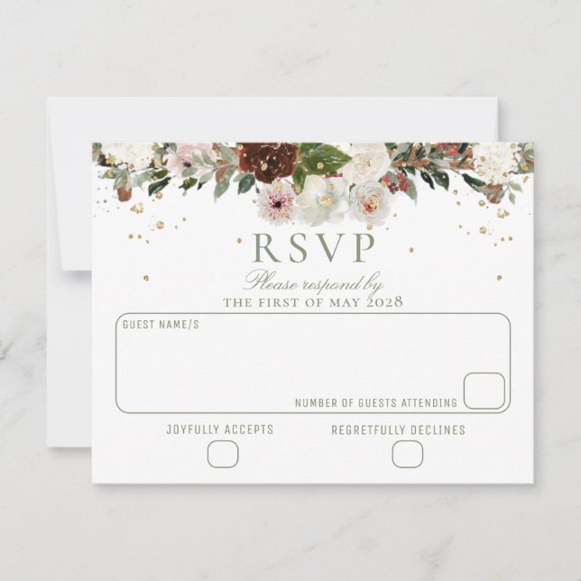 RSVP de Casamento de Capota Floral Chuppah (Frente)