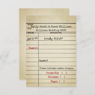 RSVP de Casamento de Cartão de Biblioteca Retroati