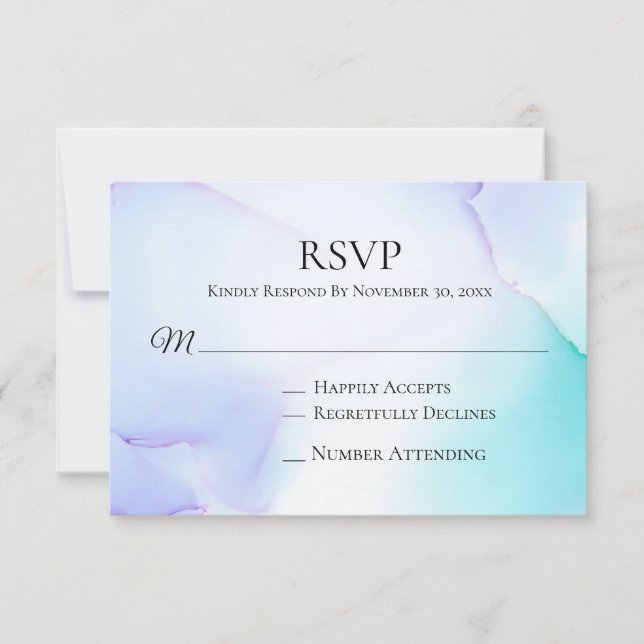 *~* RSVP de Casamento de Casa de Mint de Lavanda S (Frente)