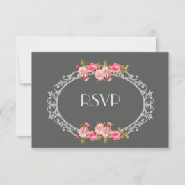 RSVP de Casamento de Chalkboard e Rosas