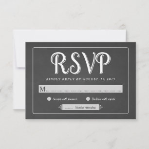 RSVP de Casamento de Chalkboard - Placas de Respos