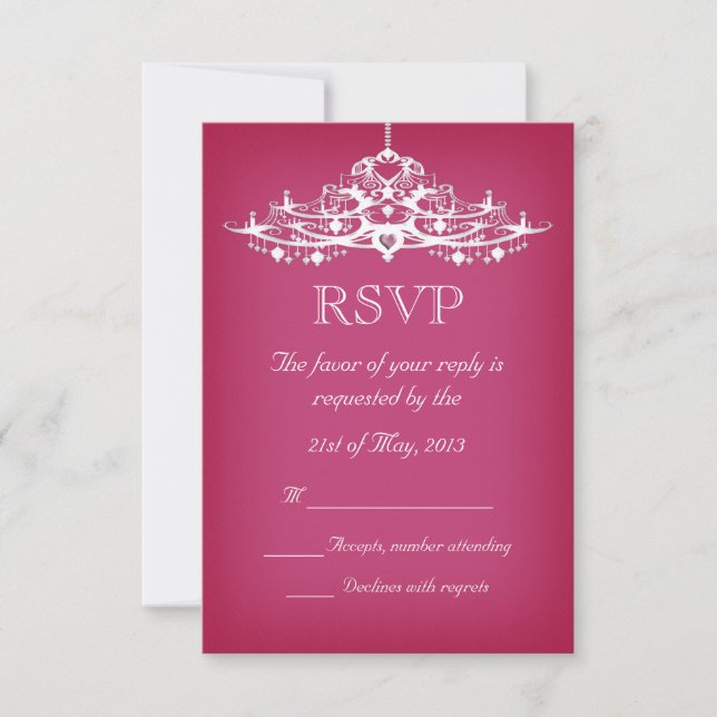 RSVP de Casamento de Chandelier Elegante (Frente)
