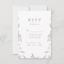 RSVP de Casamento de Chinoiserie floral rosa elega