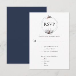 RSVP de Casamento de Cinza de Prata Marinho Deer A