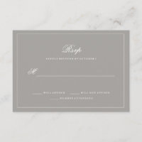 RSVP de Casamento de Cinza Profunda na moda
