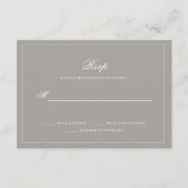 RSVP de Casamento de Cinza Profunda na moda