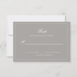 RSVP de Casamento de Cinza Profunda na moda
