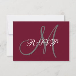 RSVP de Casamento de Cinzas Burgundy do Script Mon