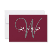 RSVP de Casamento de Cinzas Burgundy do Script Mon