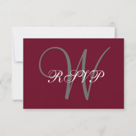 RSVP de Casamento de Cinzas Burgundy do Script Mon