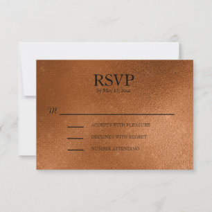 RSVP de Casamento de Cobre Elegante