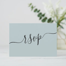 RSVP de Casamento de Código QR Azul Simples Dusty