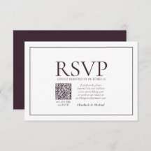 RSVP de Casamento de Código QR Clássico de Plum Fo