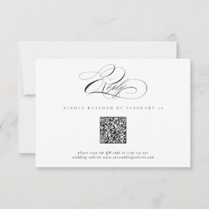 RSVP de Casamento de Código QR Clássico de Script 