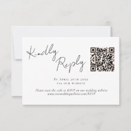 RSVP de Casamento de Código QR de Caligrafia de Sc