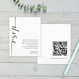 RSVP de Casamento de Código QR de Script Moderno d