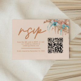 RSVP de Casamento de Código QR Floral de Boho Mode
