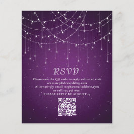 RSVP de Casamento de Código QR Luzes de String Pur