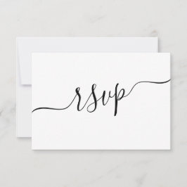RSVP de Casamento de Código QR preto e branco míni