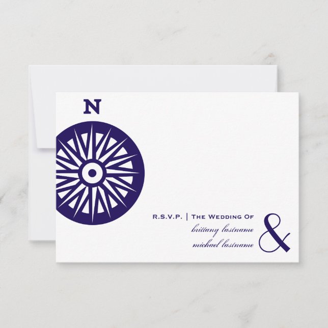 RSVP de Casamento de Compass (Frente)