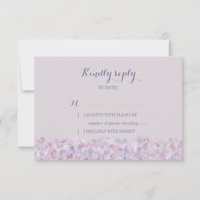 RSVP de Casamento de Confetti (Frente)