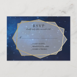 RSVP de Casamento de Constelação Azul da Meia-Noit