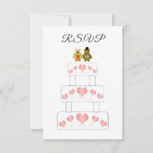 RSVP de Casamento de Corações Rosa