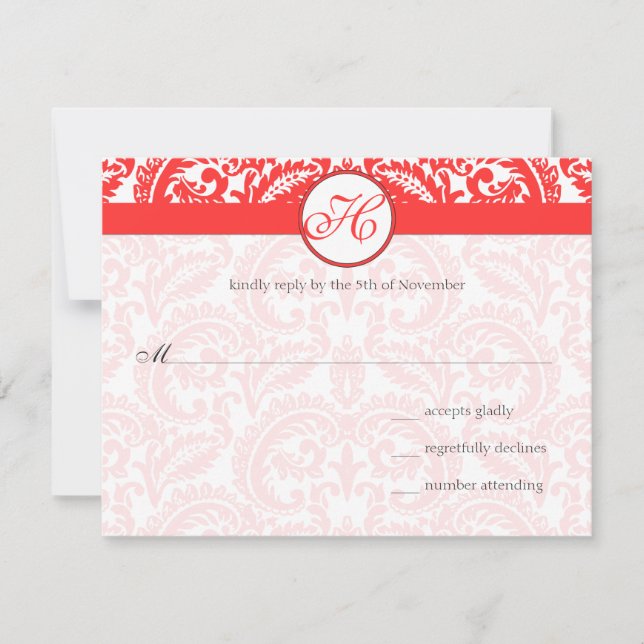 RSVP de Casamento de Coral do Snapdragon (Frente)