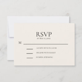 RSVP de Casamento de Creme Cor-de-Rosa Esbranquiça