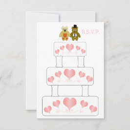 RSVP de Casamento de Design de Bolo Casado