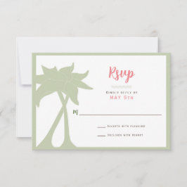 RSVP de Casamento de Destino de Palm Tree Beach