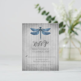 RSVP de Casamento de Dragonfly Azul