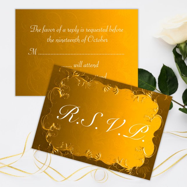 RSVP de Casamento de Elegância ouro (Criador carregado)