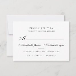 RSVP de Casamento de Escolha de Refeições Pretas e