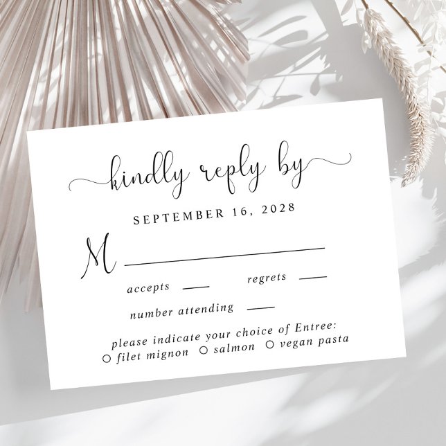 RSVP de Casamento de Escolha do Menu de Script Ele (Criador carregado)