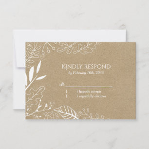 RSVP de Casamento de Estaleiro Botânico Rustic