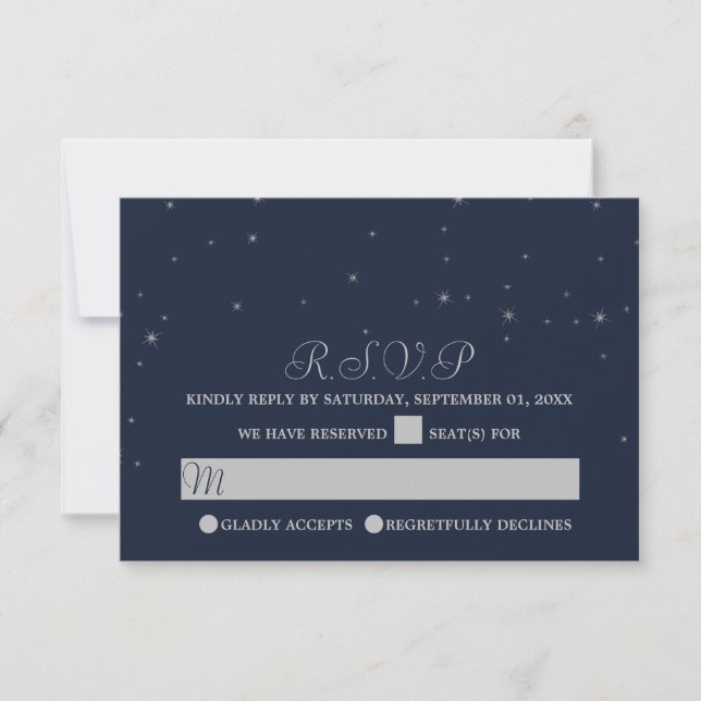 RSVP de Casamento de Estrelas Marinhos Elegantes e (Frente)
