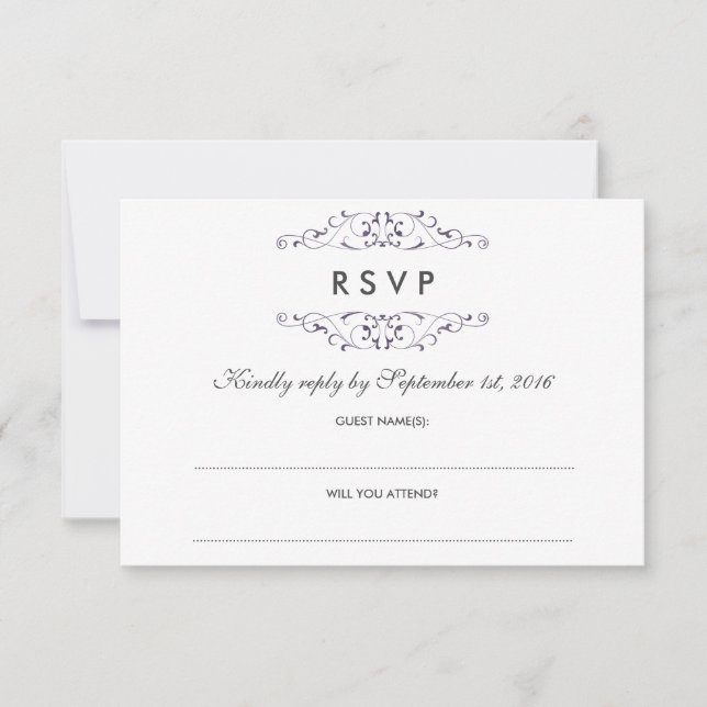 RSVP de Casamento de Farinha Roxo (Frente)