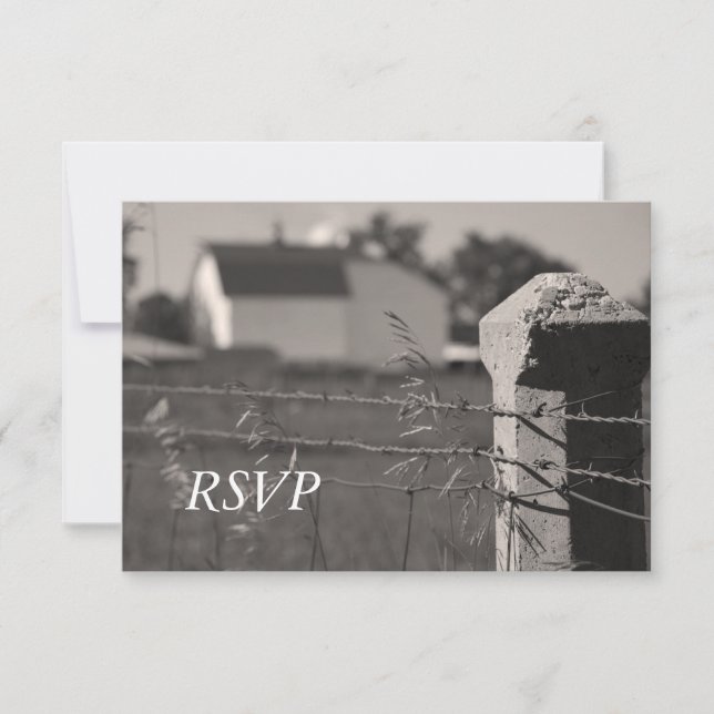 RSVP de Casamento de Fazenda (Frente)