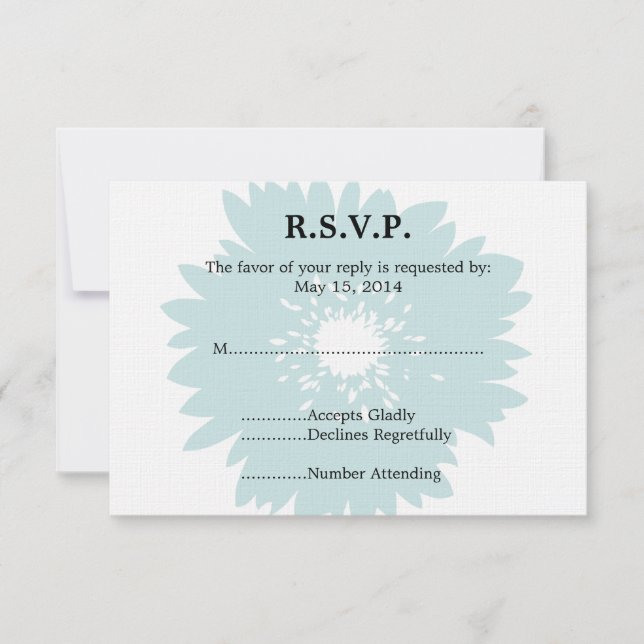 RSVP de Casamento de Flor Azul (Frente)