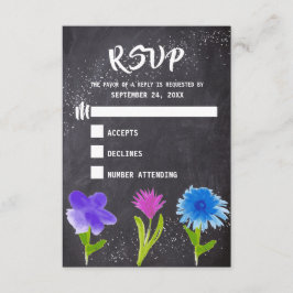 RSVP de Casamento de Flor de Aquarela de Quadro
