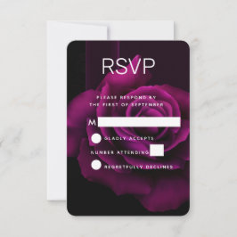 RSVP de Casamento de Flor de Rosa vermelha Roxo-Gó
