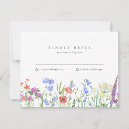 RSVP de Casamento de Flores Selvagem Simples