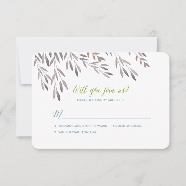 RSVP de Casamento de Flores Selvagens para Jerrah (Frente)