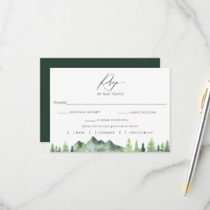 RSVP de Casamento de Florestas Montanhosas com Car