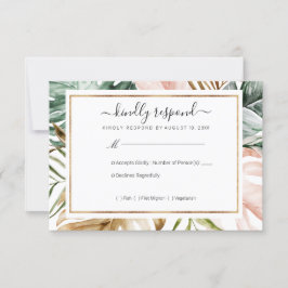 RSVP de Casamento de Folhas Tropicais
